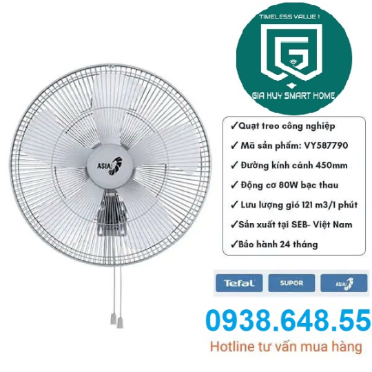 Quạt treo Bán Công Nghiệp Asia - VY587790 -  45cm - 80W