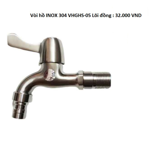 Vòi hồ Inox 304 VHGHS-05 Lõi đồng 